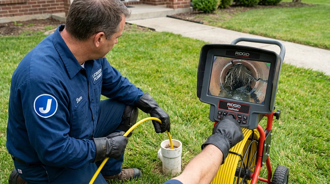 Sewer camera inspection being performed by Johns Plumbing LLC in Calexico